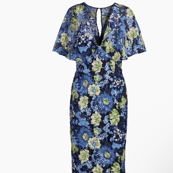 Lela Rose Embroidered Tulle Column Dress size 4 - Picture 3 of 4